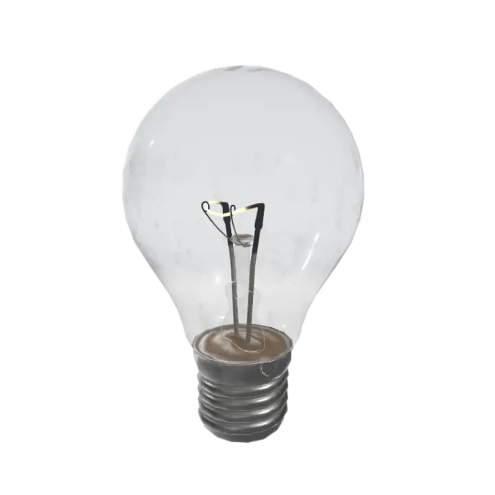 Retro Incandescent Light Bulb 3D Model AR Light Fixtures 3D model preview on Freecreat