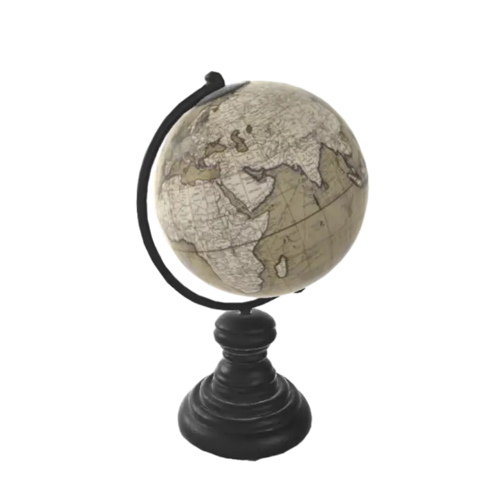 Antique Globe 3D Model Home Ornaments AR Decorations With Bracket 3D model preview on Freecreat