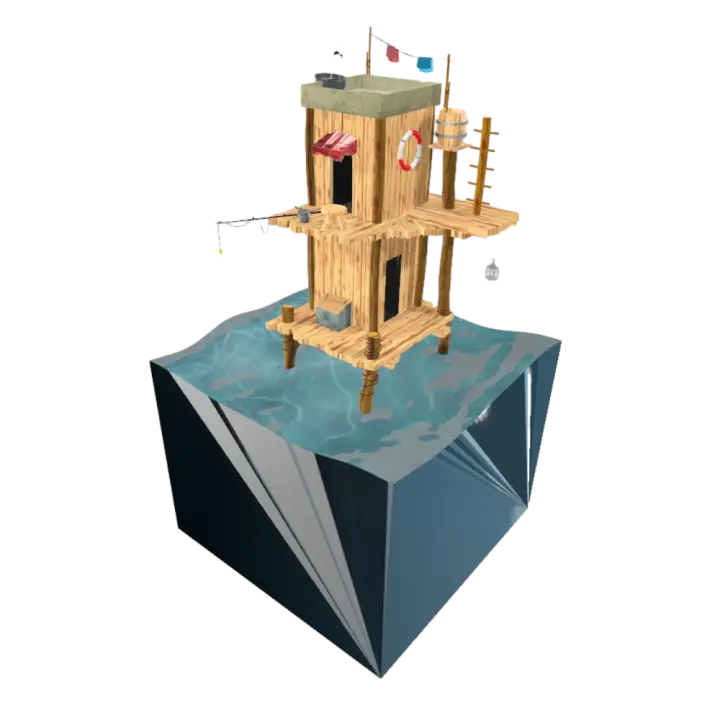 Cabin on the Water 3D model preview on Freecreat