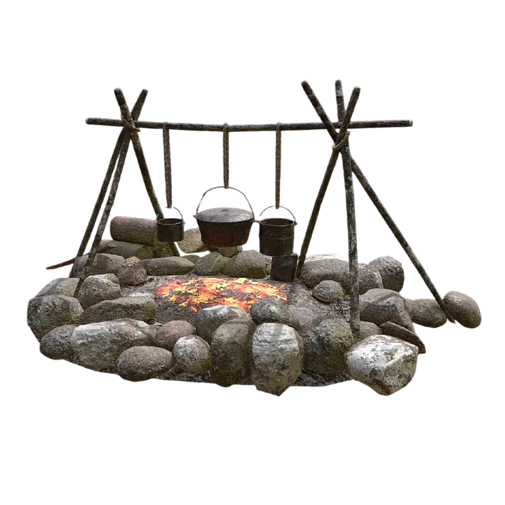 Camping Bonfire Tripod 3D model preview on Freecreat