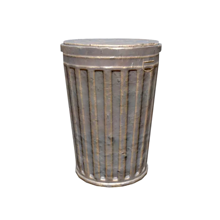 Metal trash can 3D model preview on Freecreat