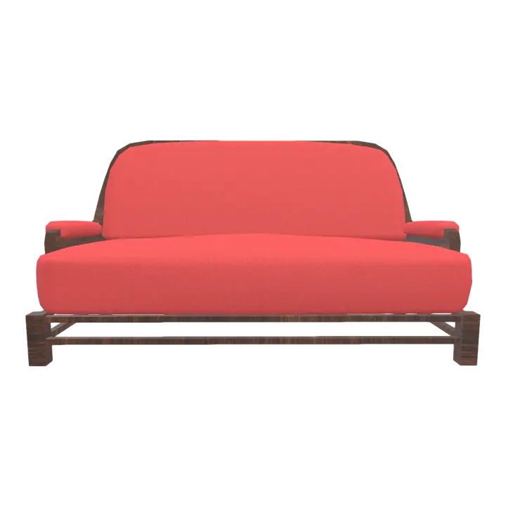 Nordic Home Black Walnut Fabric Cushion Sofa - Double Sofa 3D model preview on Freecreat