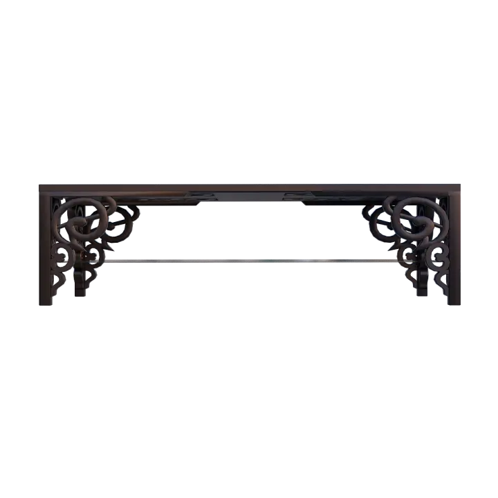 Modern exquisite ebony wood carved double-layer coffee table and coffee table 3D model preview on Freecreat
