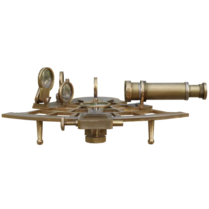 Antique sextant telescope optical instrument 3D model preview on Freecreat