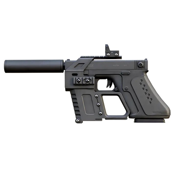 Glock 19 semi-automatic pistol 3D model preview on Freecreat