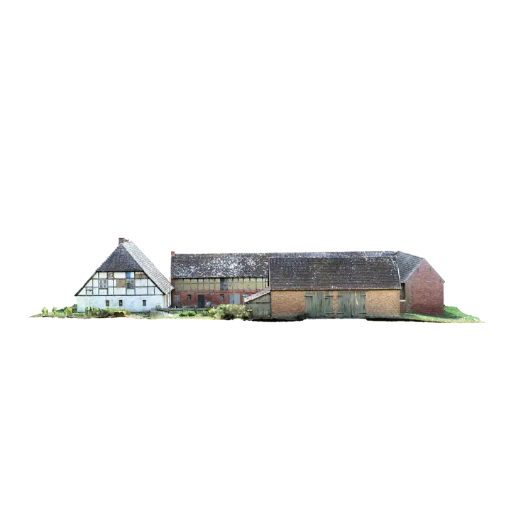 Polish quadrilateral rural farmhouse 3D model preview on Freecreat