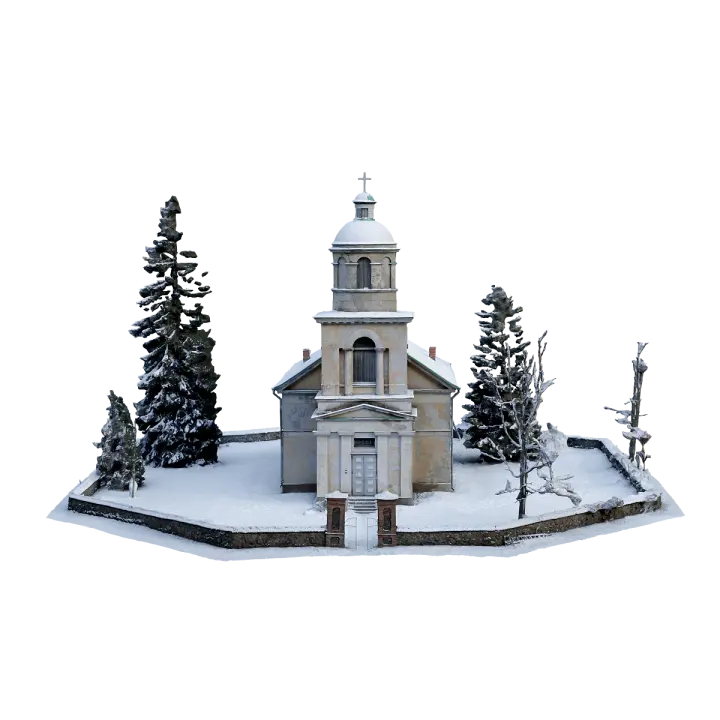 Latvian Sun ā kstes White Church 3D model preview on Freecreat
