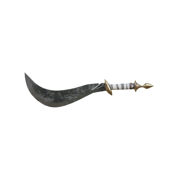 Short curved knife 3D model preview on Freecreat