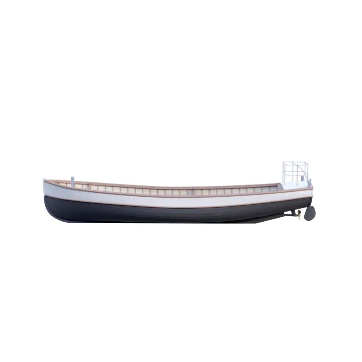 American Wooden Motorboat 3D model preview on Freecreat