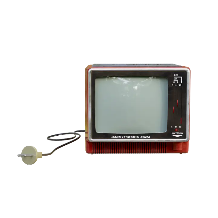 Soviet Electronica 408D black and white TV 3D model preview on Freecreat