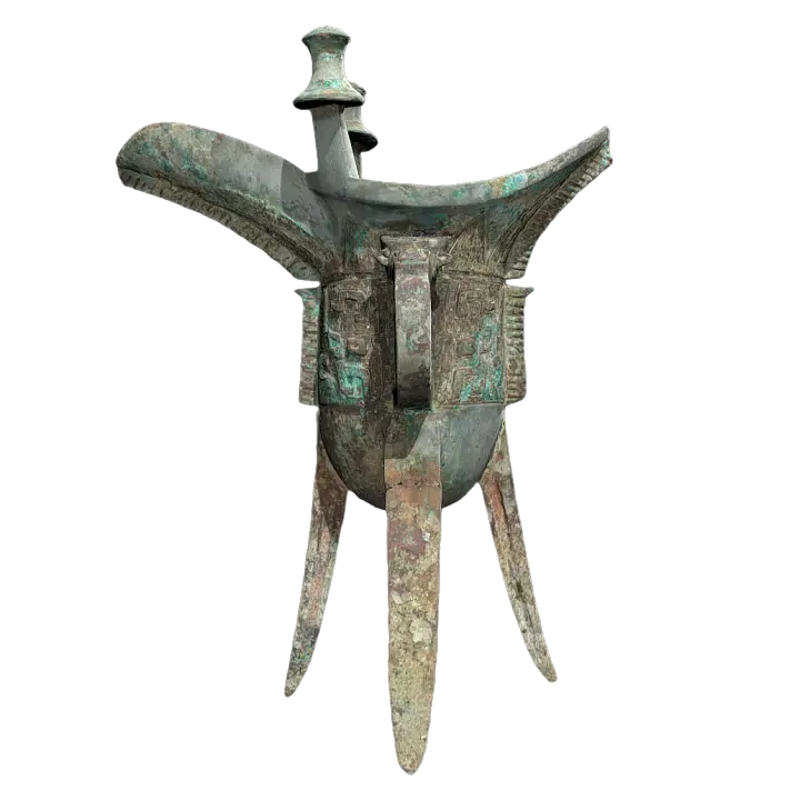 Late merchant bronze three-legged jue wine vessel 3D model preview on Freecreat