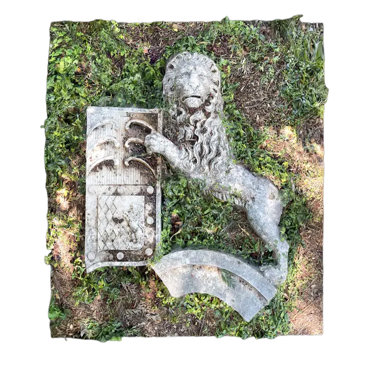 The right half of the damaged lion statue 3D model preview on Freecreat