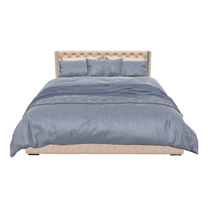 European style light luxury fabric double bed 3D model preview on Freecreat
