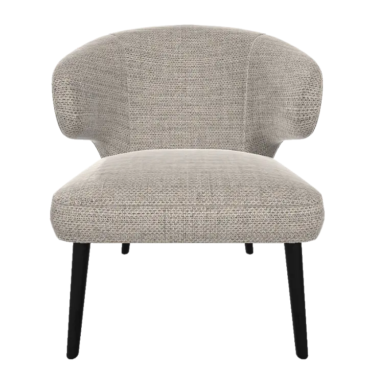 European style modern cotton velvet fabric armchair 3D model preview on Freecreat
