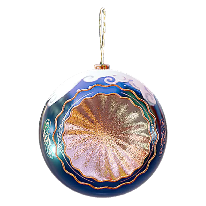 Christmas spherical ornament 3D model preview on Freecreat