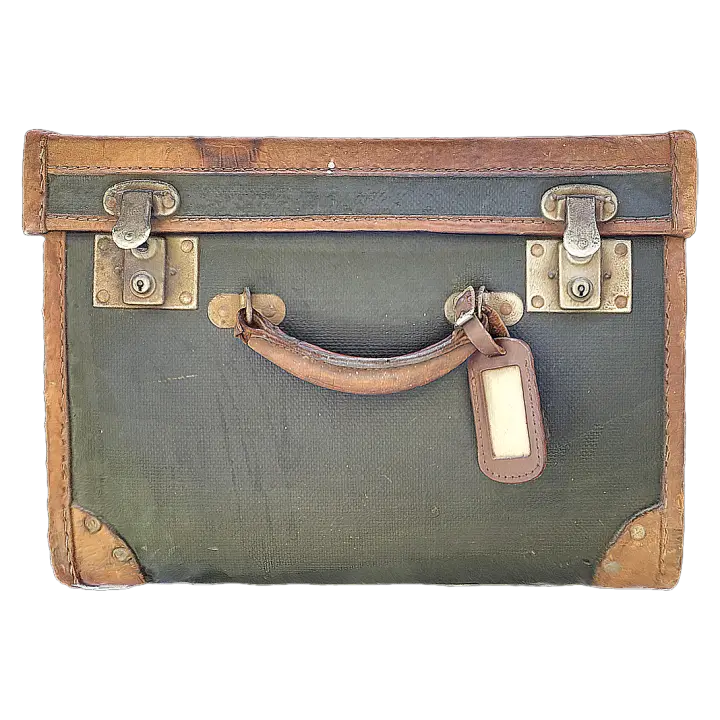 Old style leather travel suitcase 3D model preview on Freecreat
