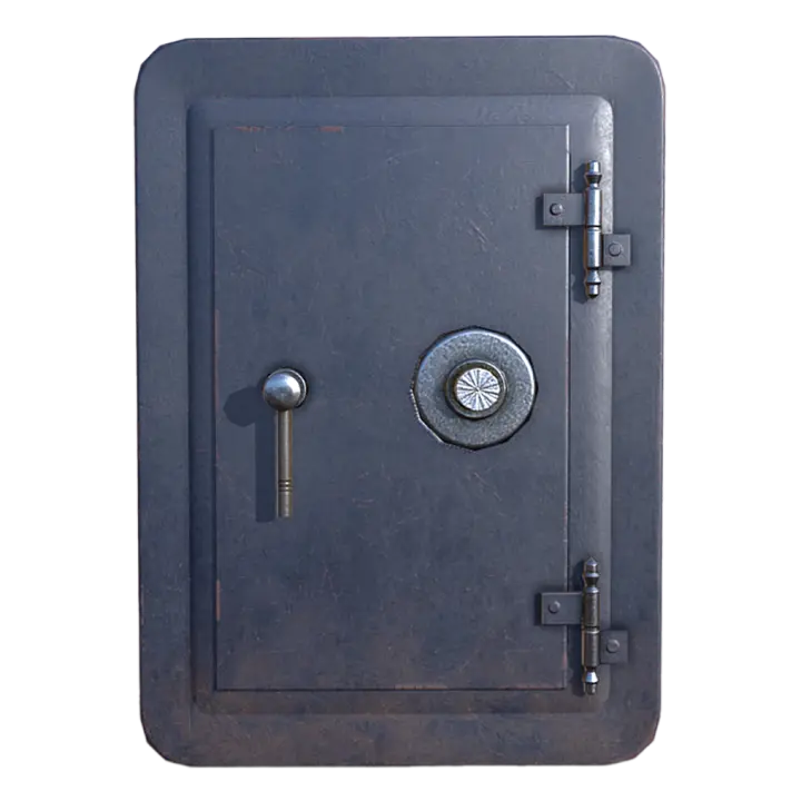 Old anti-theft safe 3D model preview on Freecreat
