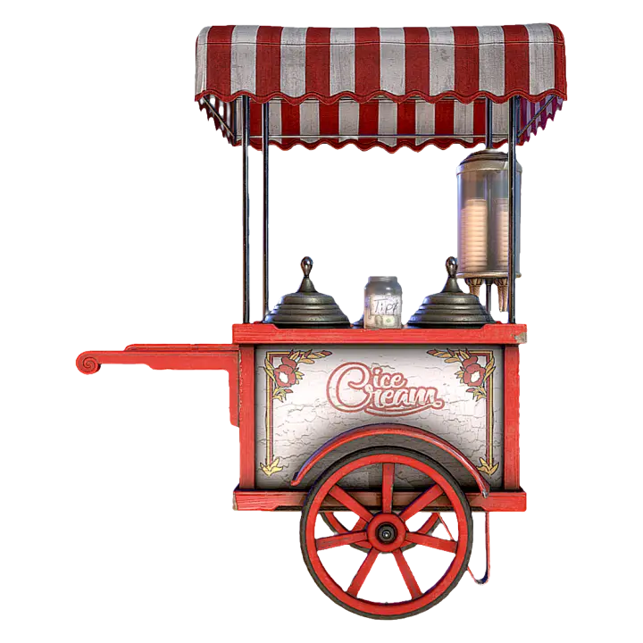 3D model of ice cream dining car 3D model preview on Freecreat
