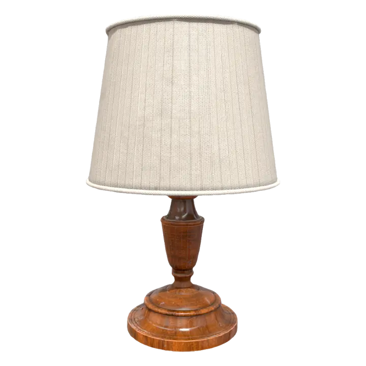 Vintage Wooden Table Lamp 3D model preview on Freecreat