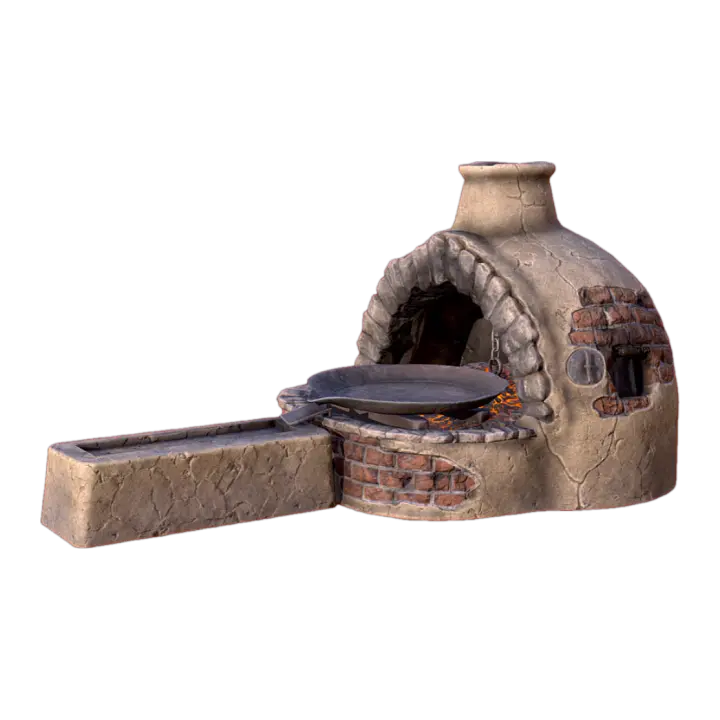 Old Western European Brick Furnace 3D model preview on Freecreat