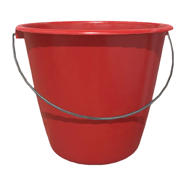 Red plastic pail 3D model preview on Freecreat