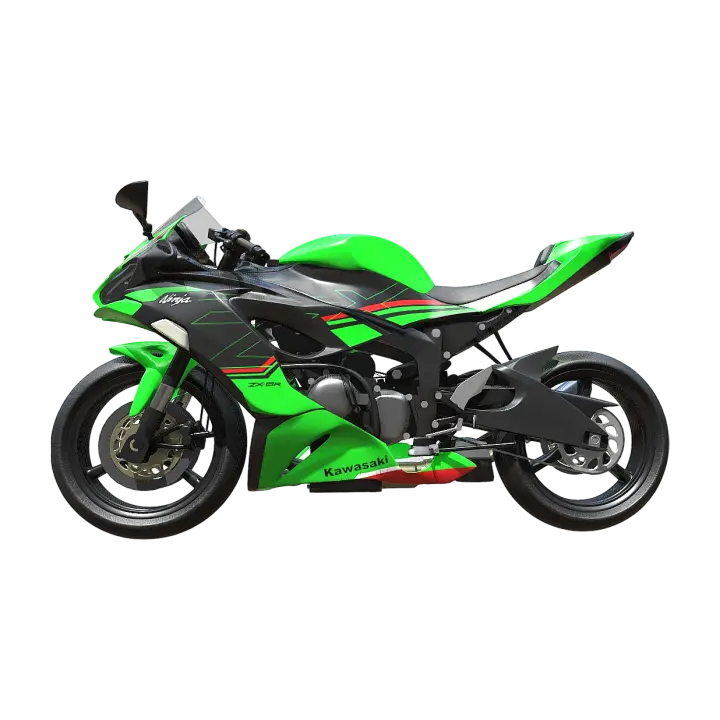 Kawasaki Ninja ZX-6R Middleweight sports car Motorcycle 3D model preview on Freecreat