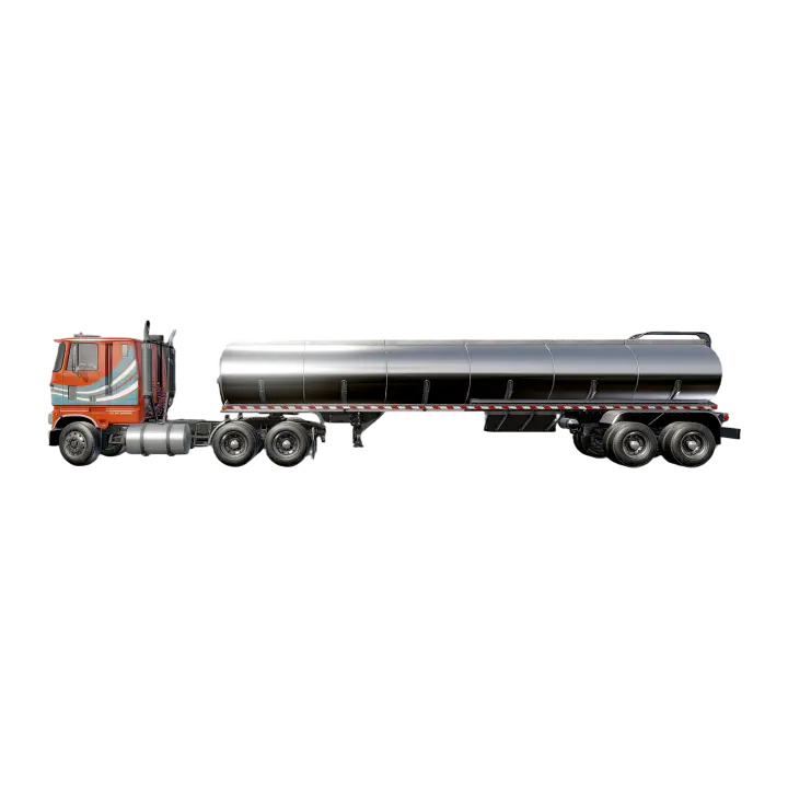 Industrial flat-head tank semi-trailer 3D model preview on Freecreat