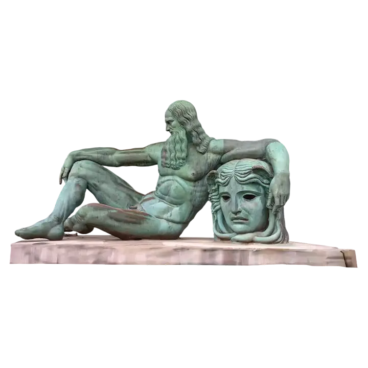 Artistic statue of Leonardo da Vinci and the head of Medusa 3D model preview on Freecreat