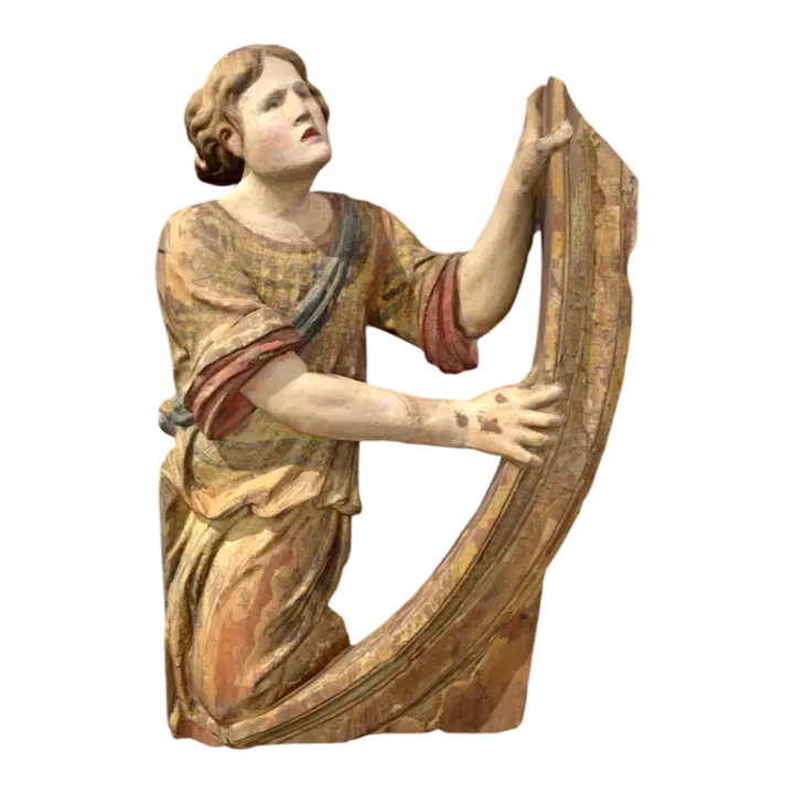 Woman supported by wood carving in the church of Guadalajara Harare, Spain 3D model preview on Freecreat