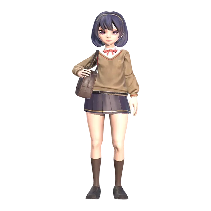 Girl with Satchel (3D Action Model) 3D model preview on Freecreat