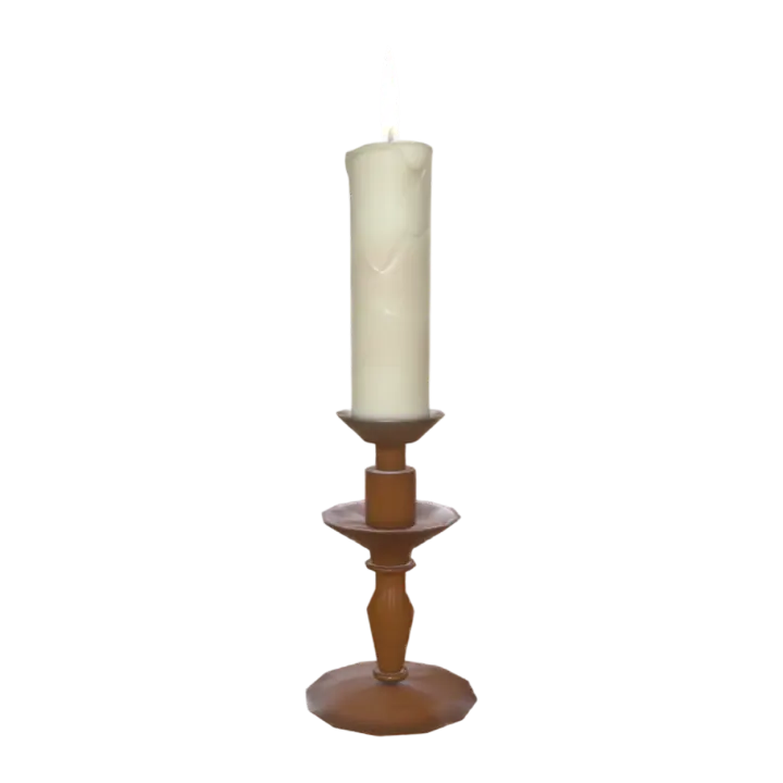 Lit Candle (3D animated model) 3D model preview on Freecreat