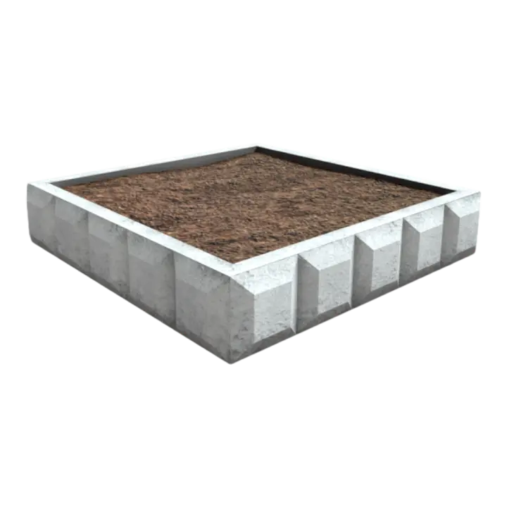 Square cement flowerpot 3D model preview on Freecreat