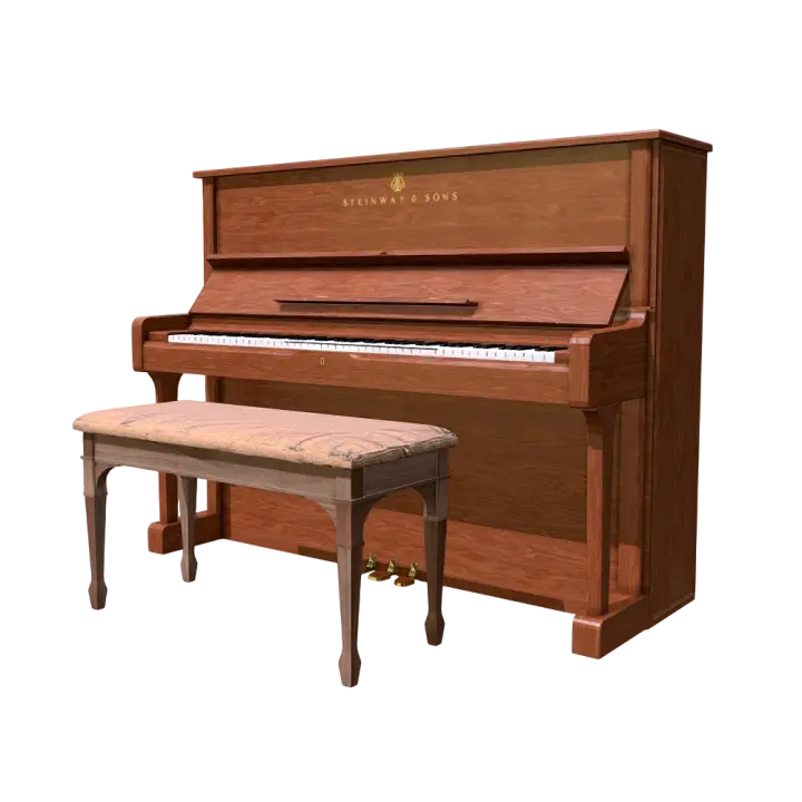Steinway (Steinway & Sons) upright piano 3D model preview on Freecreat