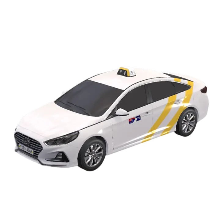 White Taxi Taxi Network Car 3D Model 3D model preview on Freecreat