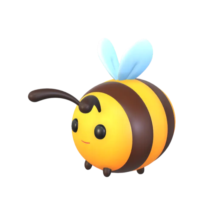 Q version of the cartoon bee 3D model 3D model preview on Freecreat