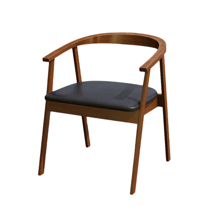 Modern dark wood leather chair 3D model 3D model preview on Freecreat