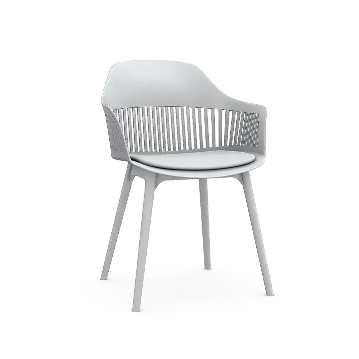 Casual Plastic Chair Soft Cushion Writing Chair 3D model preview on Freecreat