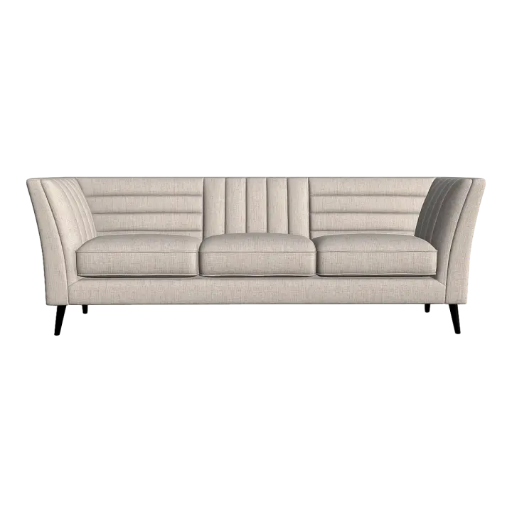 High-end furniture French off-white fabric sofa 3D model preview on Freecreat