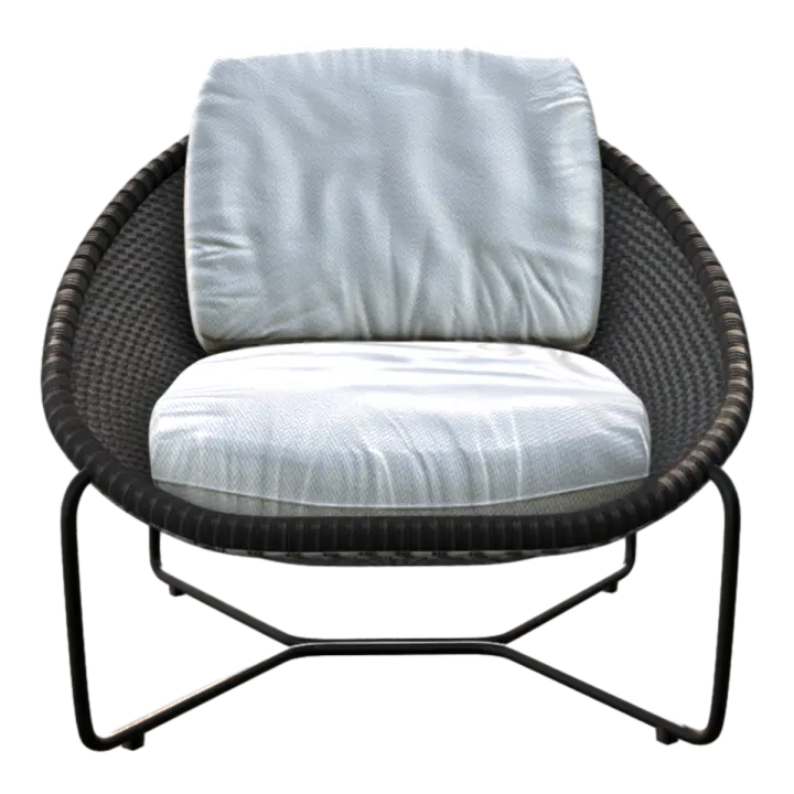 Black gray balcony rattan-like small sofa chair outdoor lazy chair 3D model preview on Freecreat