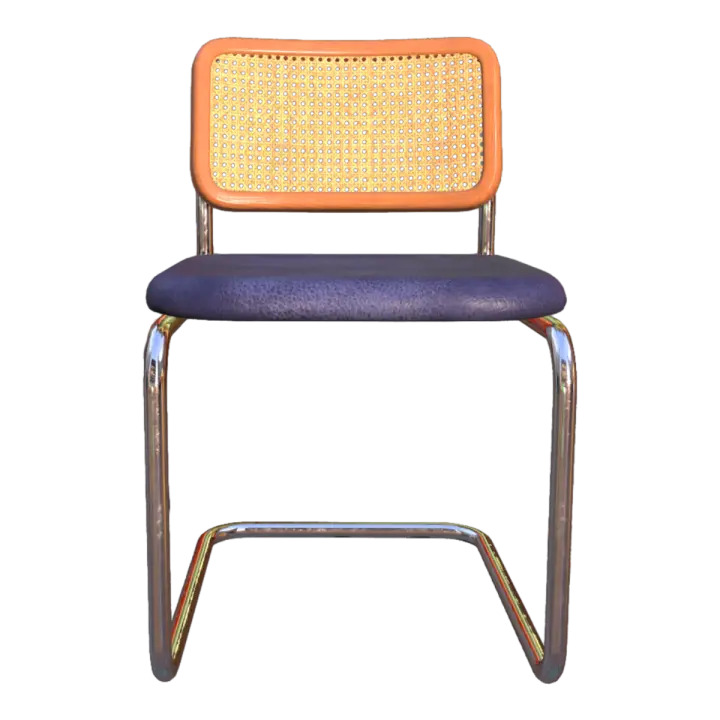 Ins Internet Celebrity Middle Ancient Rattan Chair Household Leather Cushion Chair 3D model preview on Freecreat