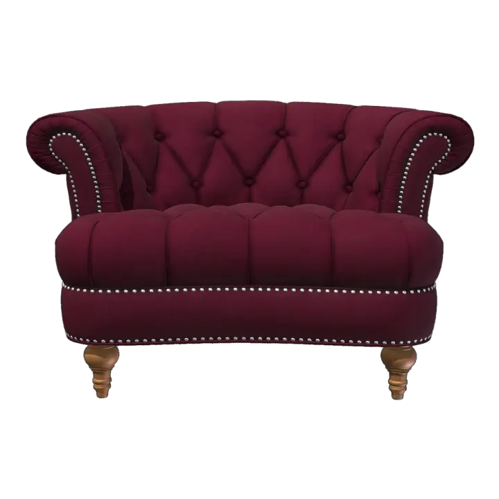 American-style country fabric buckle armrest circle sofa 3D model preview on Freecreat
