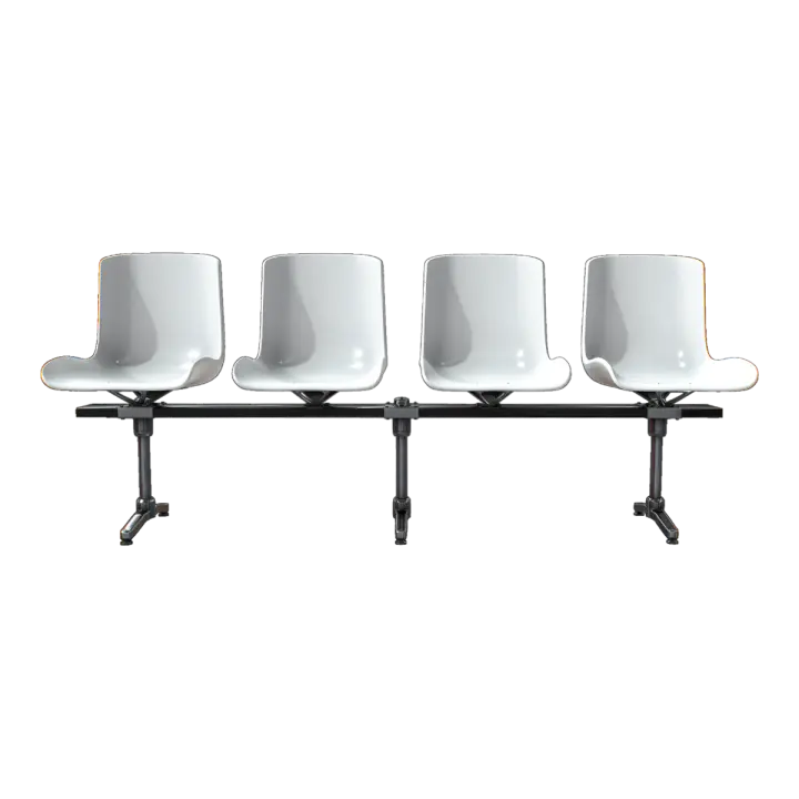 smooth four-person basketball court rest chair leisure row chair plastic rest seat 3D model preview on Freecreat
