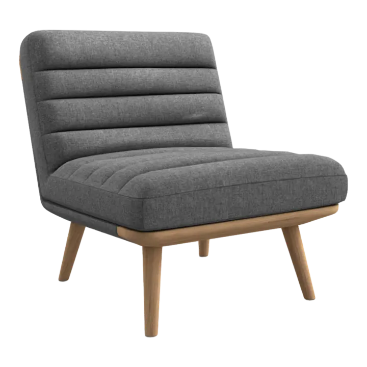 Grey Technology Cloth Horizontal Bar Soft Bag Single Sofa Chair Without Armrests 3D model preview on Freecreat