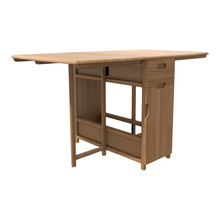 Log Color Folding Table with Drawers Study Table 3D model preview on Freecreat