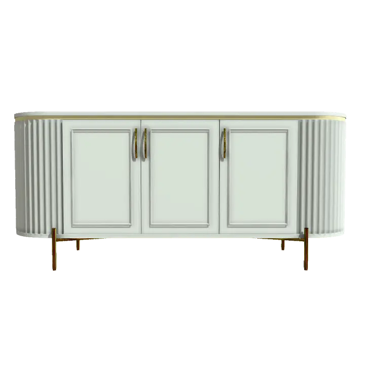 White High-end Luxury Side Cabinet Floor Sideboard 3D model preview on Freecreat