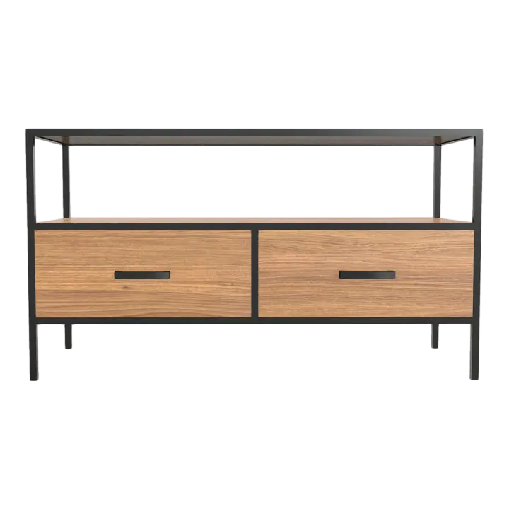 Black Iron TV Cabinet Solid Wood Drawer Cabinet Floor Cabinet 3D model preview on Freecreat