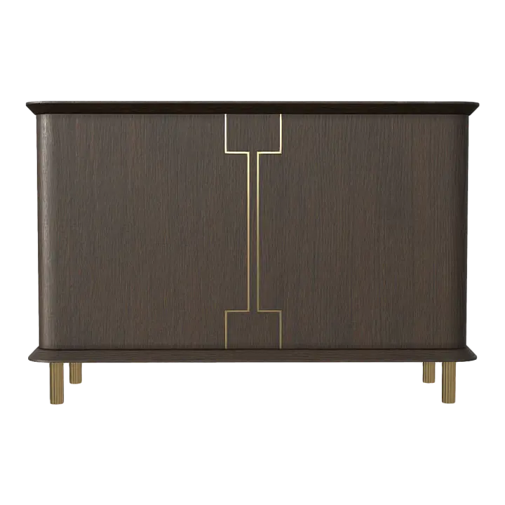 Side Cabinet Black Walnut Solid Wood Side Cabinet Double Door Wine Cabinet Entrance Cabinet Tea Cabinet 3D model preview on Freecreat
