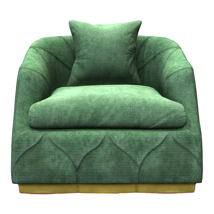 Green Thickened Soft Bag Fabric Armrest Sofa Single Sofa Chair 3D model preview on Freecreat