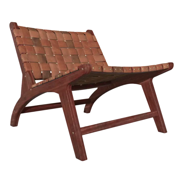 Saddle Chair Balcony Leisure Chair Solid Wood Recliner Rattan Internet-famous Lazy Chair 3D model preview on Freecreat