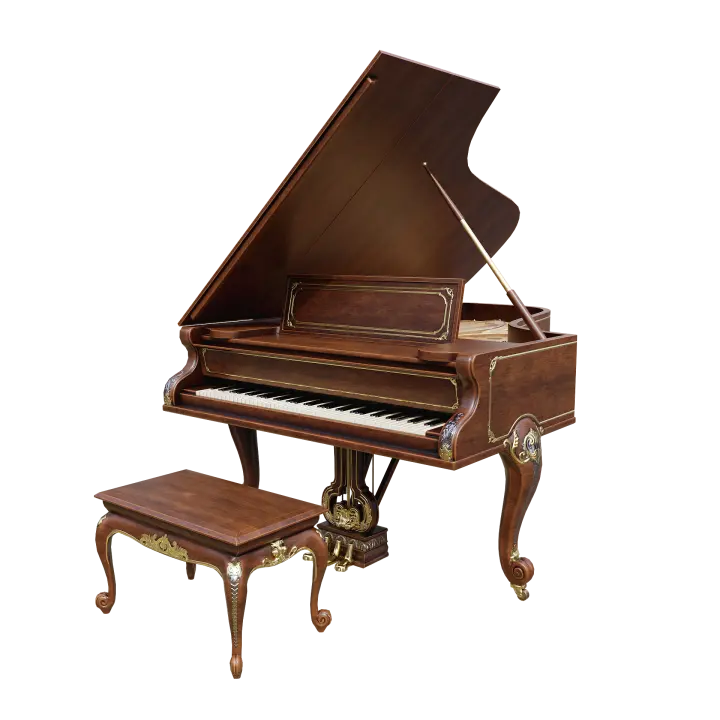European-style Grand Piano Home Piano Performance Grade Ten Test Solid Wood Piano 3D model preview on Freecreat